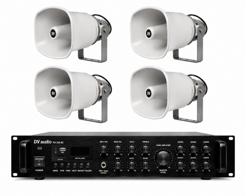 Комплект звуку DV audio PA2504HS50PRO для зони оповіщення до 2400 м.кв