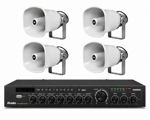 Комплект звуку DV audio DMA2404HS50PRO для зони оповіщення до 2400 м.кв