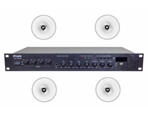 Комплект звуку DV audio LA1204SH30 для зони оповіщення до 1200 м.кв
